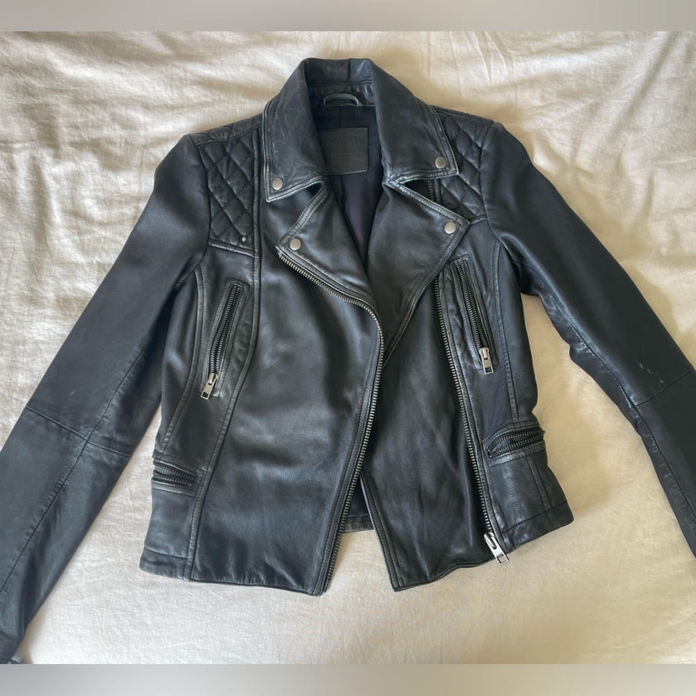 All Saints leather biker jacket